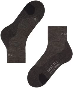 Falke TK2 Wool Short -Winterkleding Winkel falke tk2 wool short smog 3150 39 41 smog 3150 3