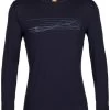 Icebreaker 200 Oasis Long Sleeve Crewe Ski Stripes Men -Winterkleding Winkel icebreaker 200 oasis long sleeve crewe ski stripes men midnight navy s midnight navy 0 5