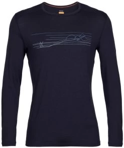 Icebreaker 200 Oasis Long Sleeve Crewe Ski Stripes Men