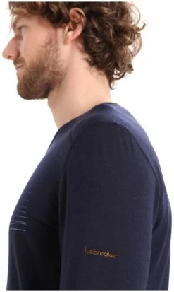 Icebreaker 200 Oasis Long Sleeve Crewe Ski Stripes Men -Winterkleding Winkel icebreaker 200 oasis long sleeve crewe ski stripes men midnight navy s midnight navy 2